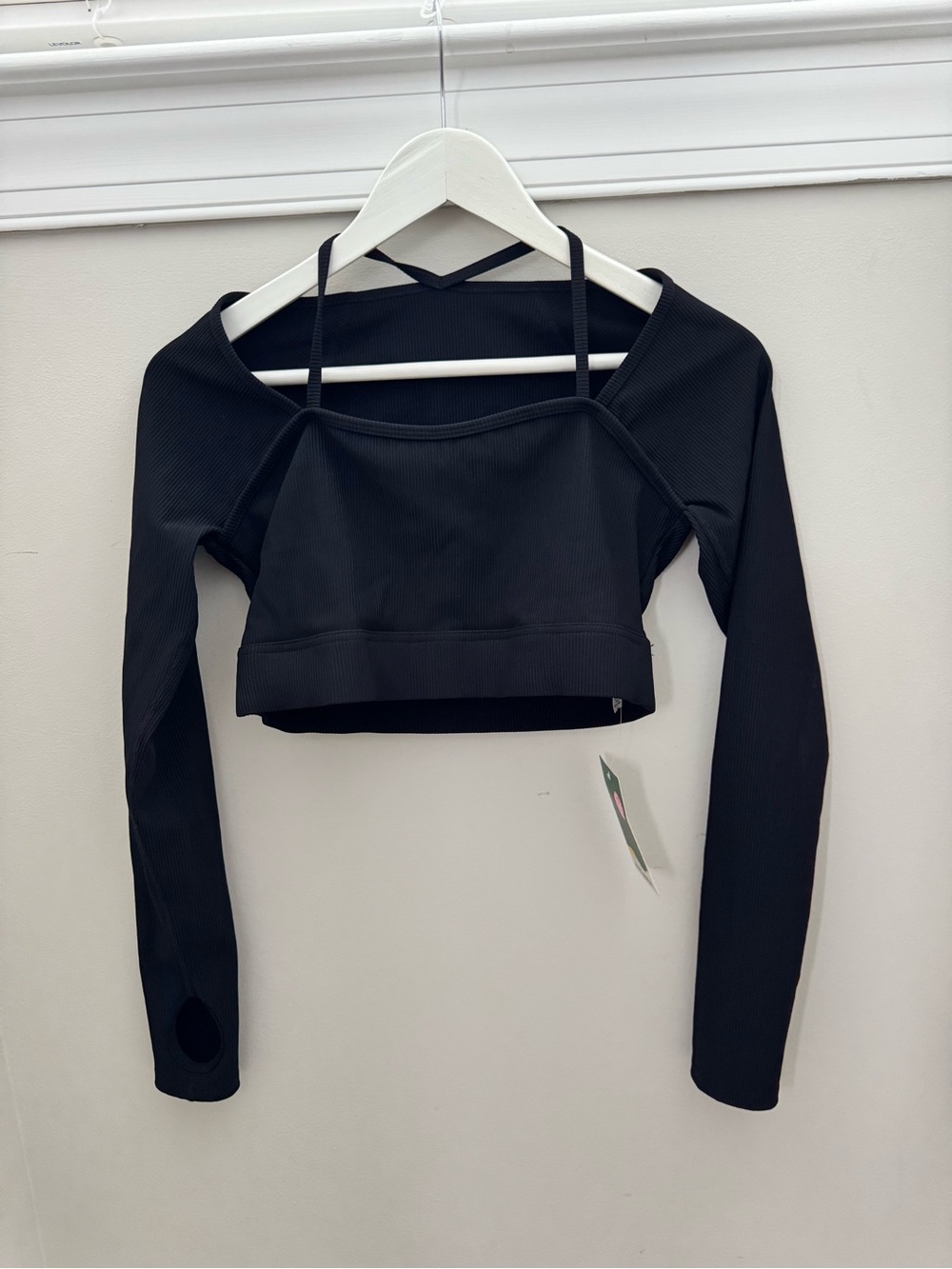 Halara SoftlyZero QuickDry Long Sleeve Thumb Hole Cropped Yoga Sports Top NWT